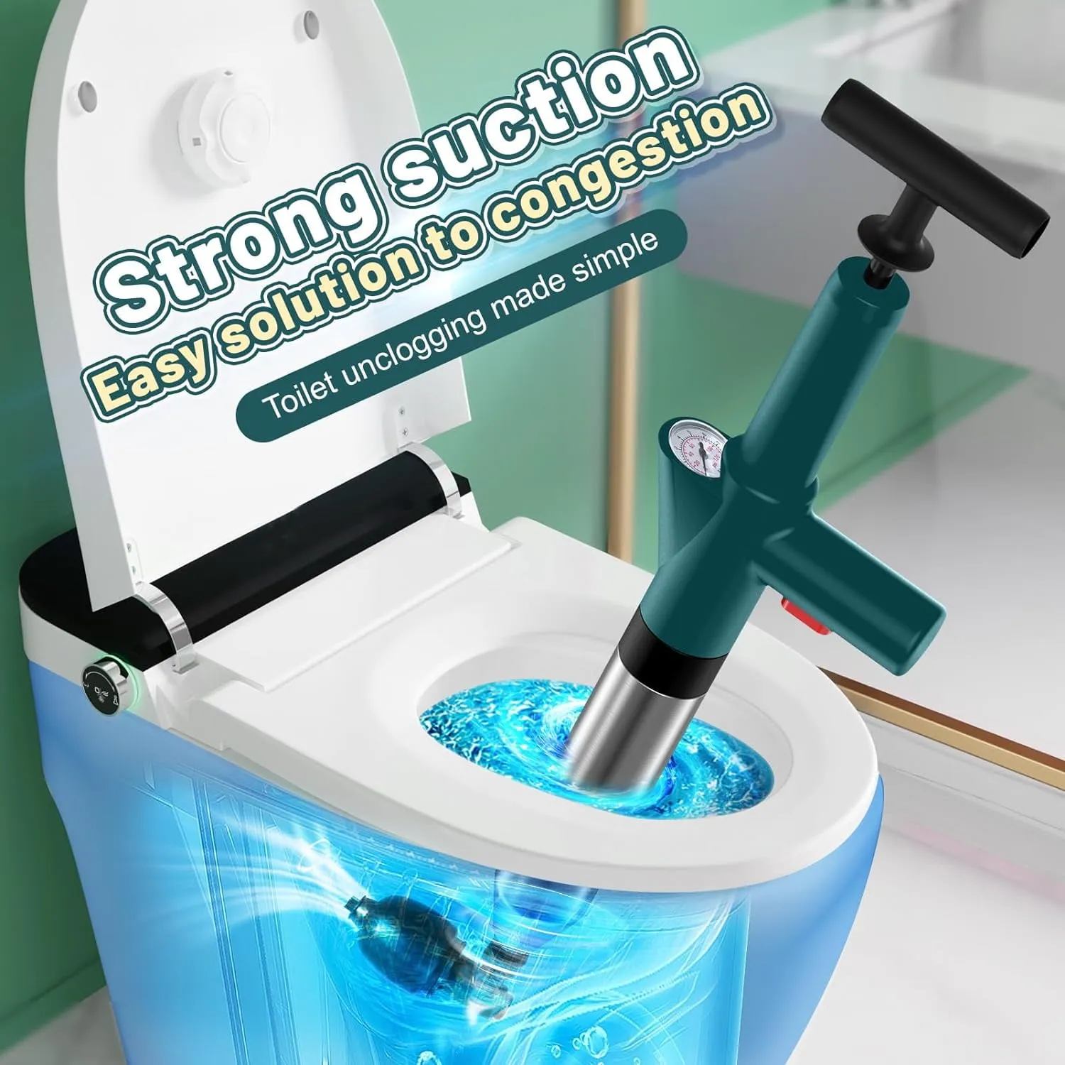Manual drain cleaner for toilet blockages