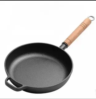 Sartén de hierro fundido con mango de madera Z-002 — vista 1