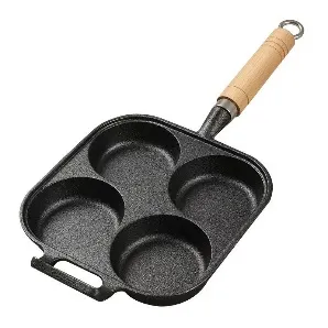 Sartén de cuatro cavidades con mango de madera Z-015 — vista 2