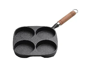Sartén de cuatro cavidades con mango de madera Z-015 — vista 3