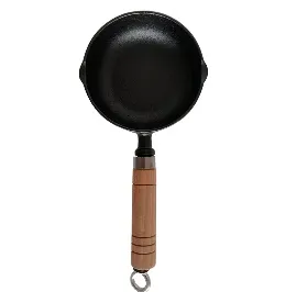 Cazo pequeño de hierro fundido con mango de madera Z-034