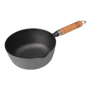 Cazo pequeño de hierro fundido con mango de madera Z-034 — vista 1