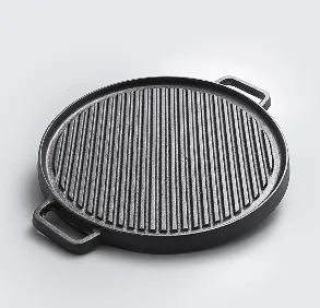 Plancha grill redonda reversible con asas Z-041