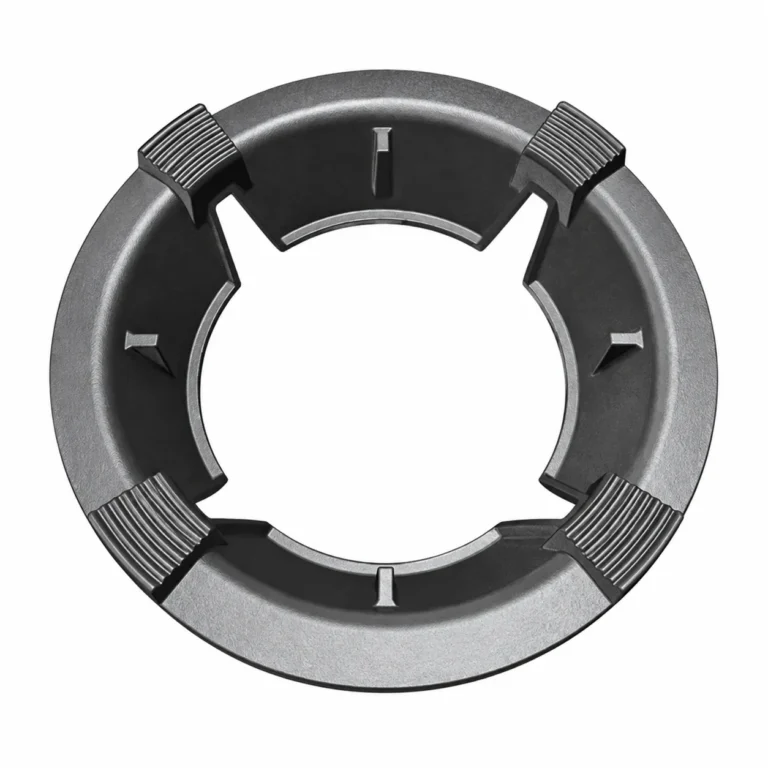 Z-095 circular cast iron gas stove support with wind-shield wall and four textured raised pan rests