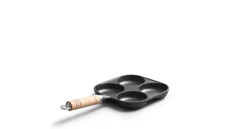 Sartén de cuatro cavidades con mango de madera Z-015