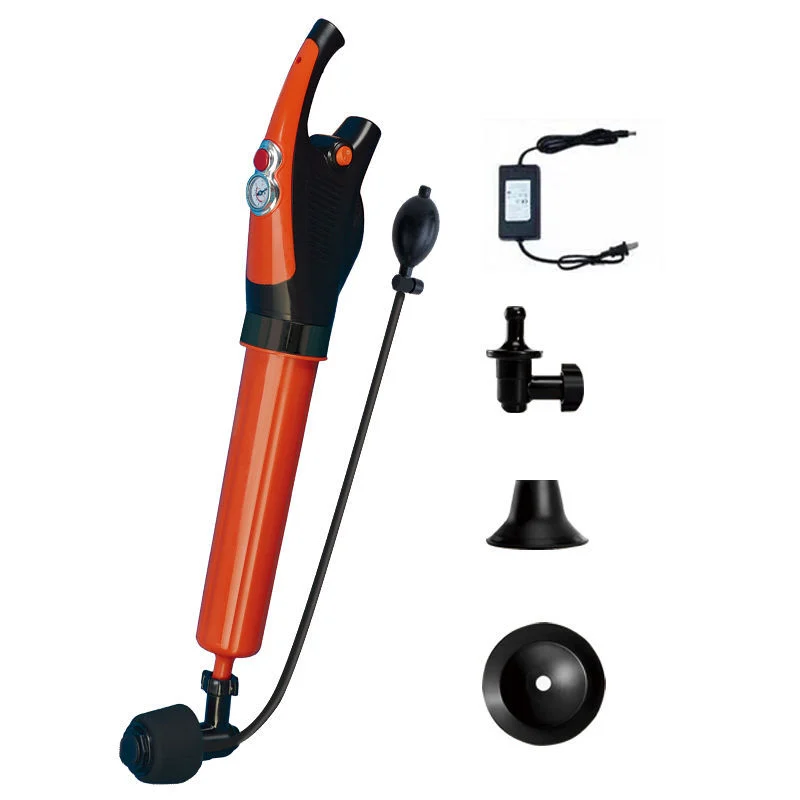 Cordless drain opener with adapters and charger