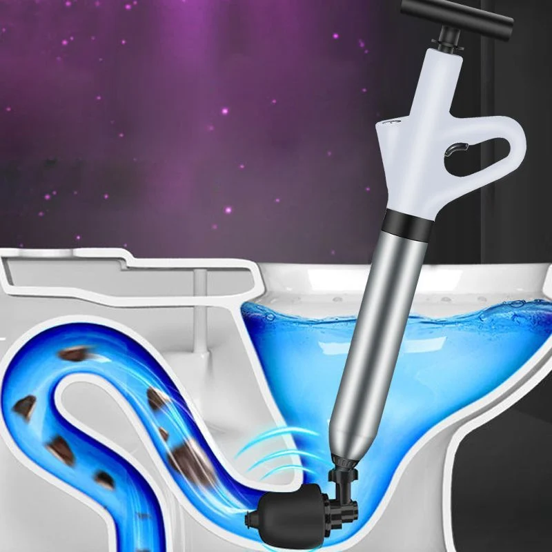Toilet head of an air drain blaster sealed on a toilet outlet