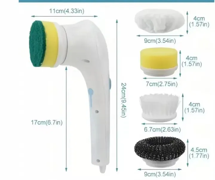 WC-CB001 product and brush head dimensions