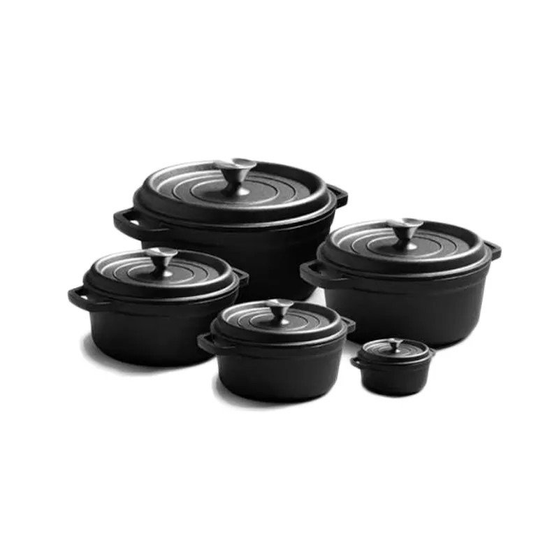 Black cast iron Dutch oven assortment