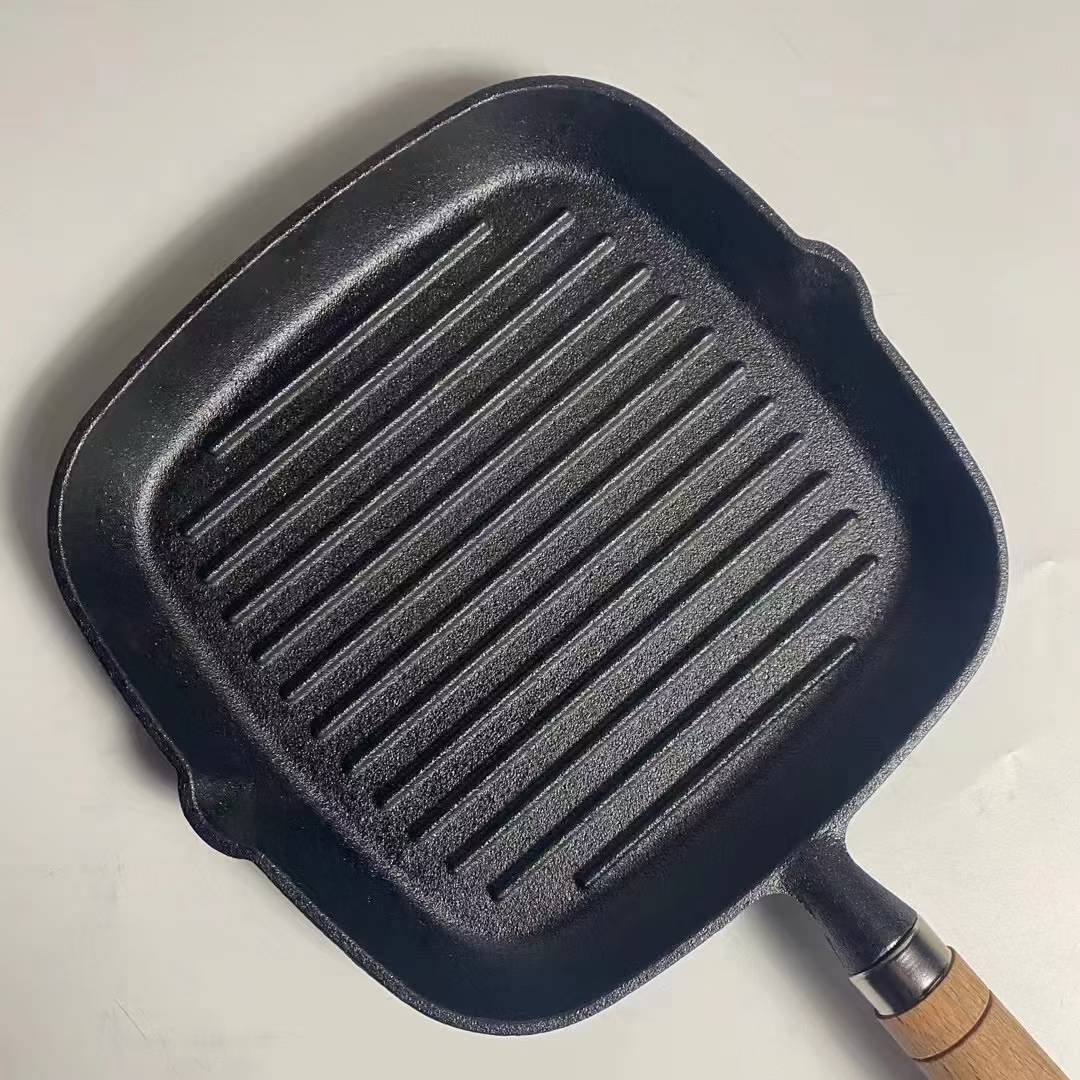 WC-CI1004 square ribbed cast iron grill pan