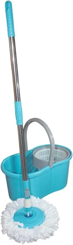 WC-MOP003 turquoise compact spin mop bucket set with microfiber head