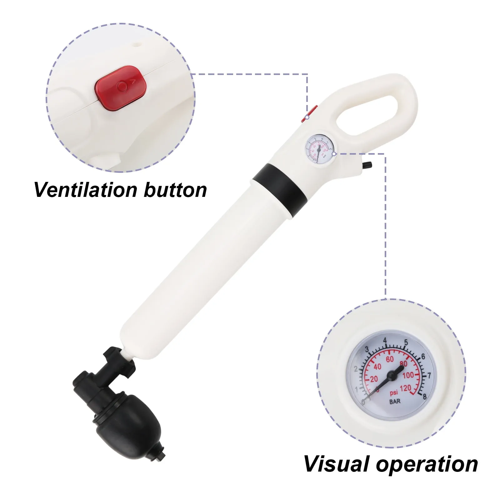 WC-P002 pressure gauge and release control